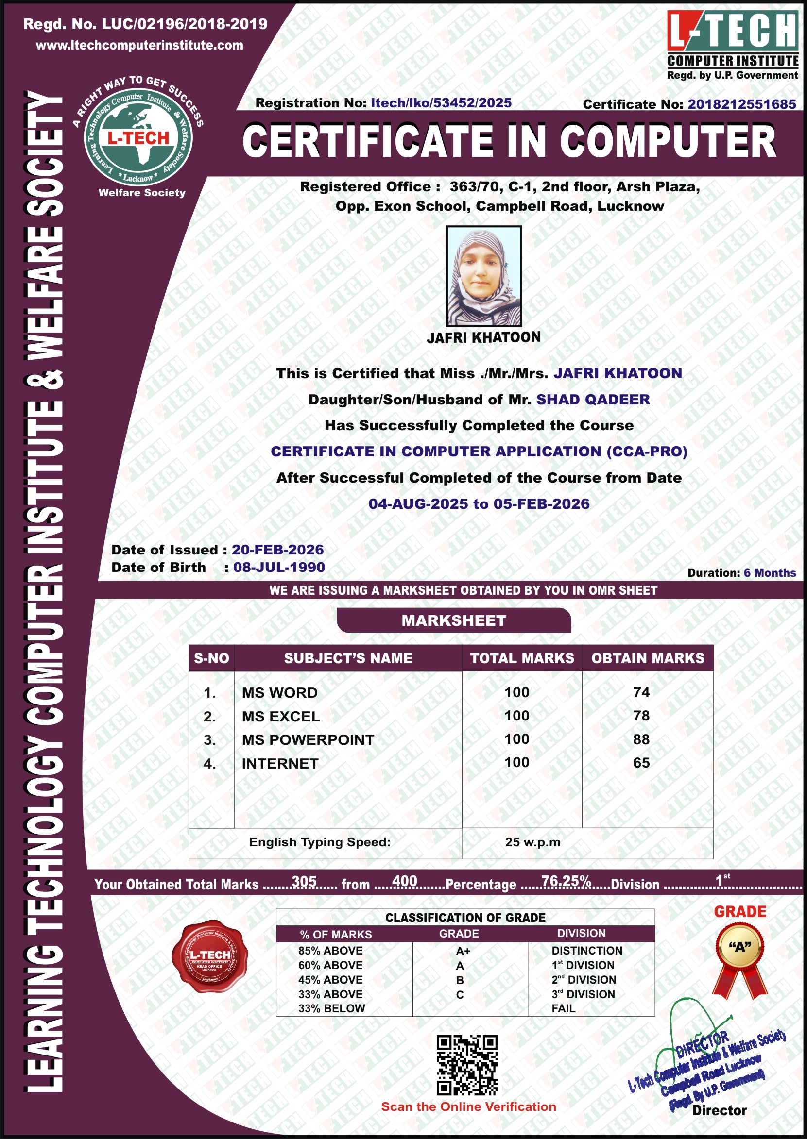 Certificate